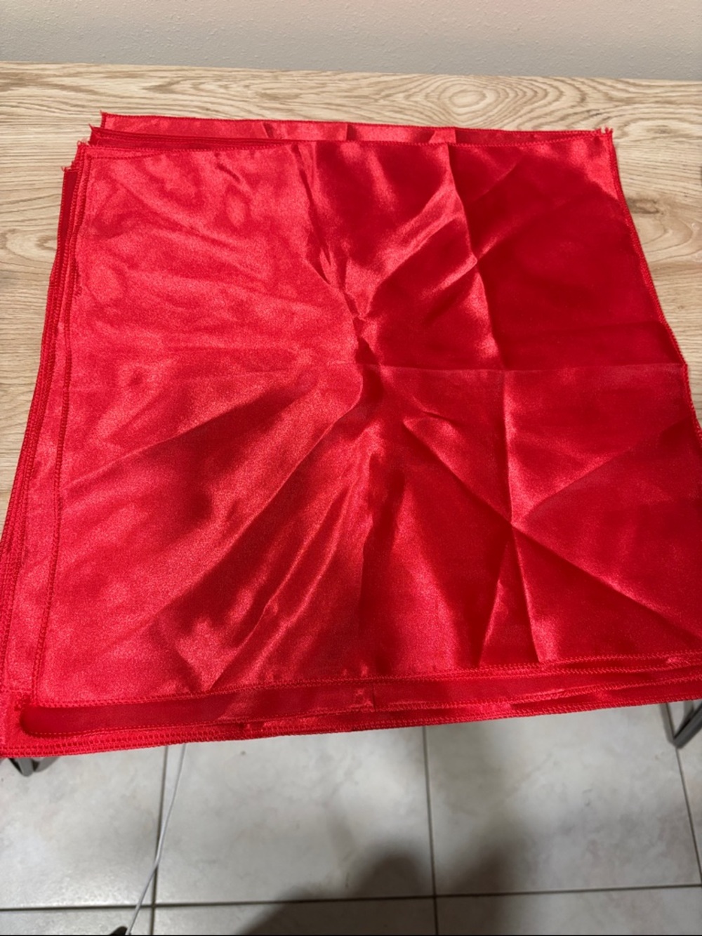 Red Satin napkins